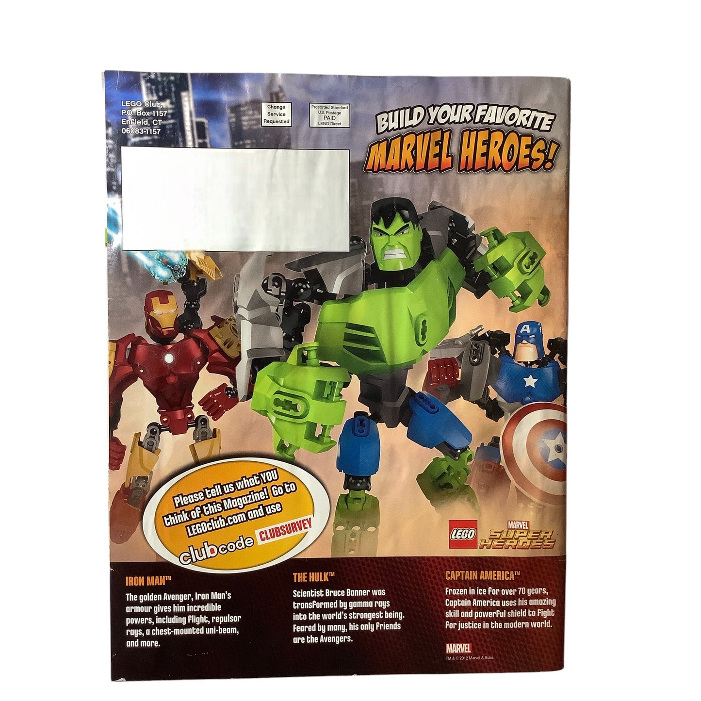 5 x Back Issues Lego Club Magazines, 5 issues from 2010-2015 Pictured