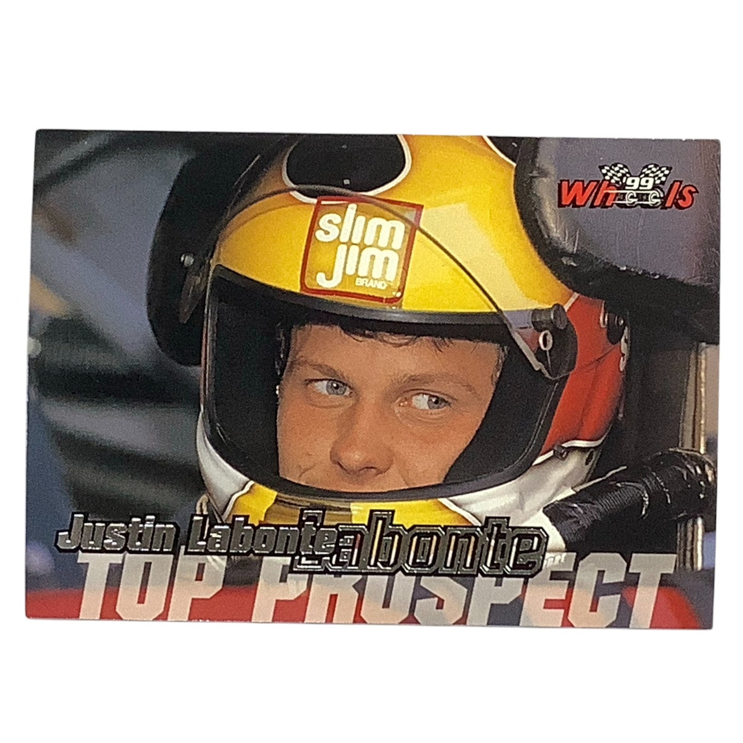 Justin Labonte, Top Prospect #44, Checklist, 1999 Wheels Rookie Card 100, NASCAR