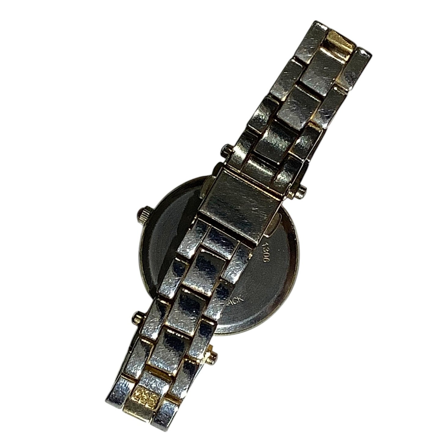 FMD Men's Watch, Gold/Silver Band, Gold Face, Faux Diamond Accents, Non-Operable