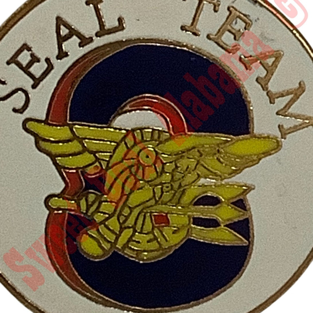 Vintage Navy Seals, Seal Team 8 (Eight) Hat, Lapel or Tie Pin, 7/8" Dia.