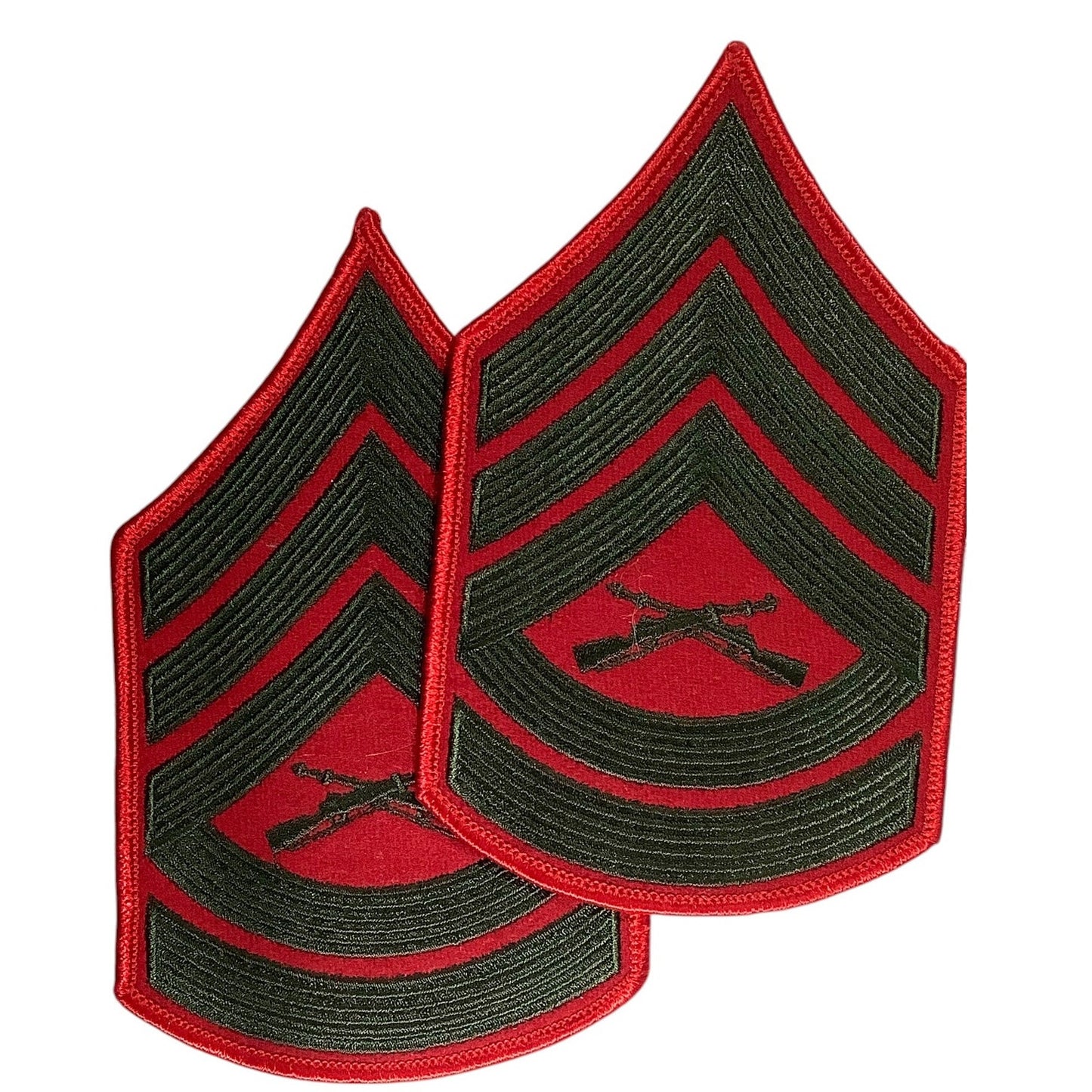 1 Set- US Marine Corps Gunnery Sergeant, Green/Red, 6"H x 3-1/2"W