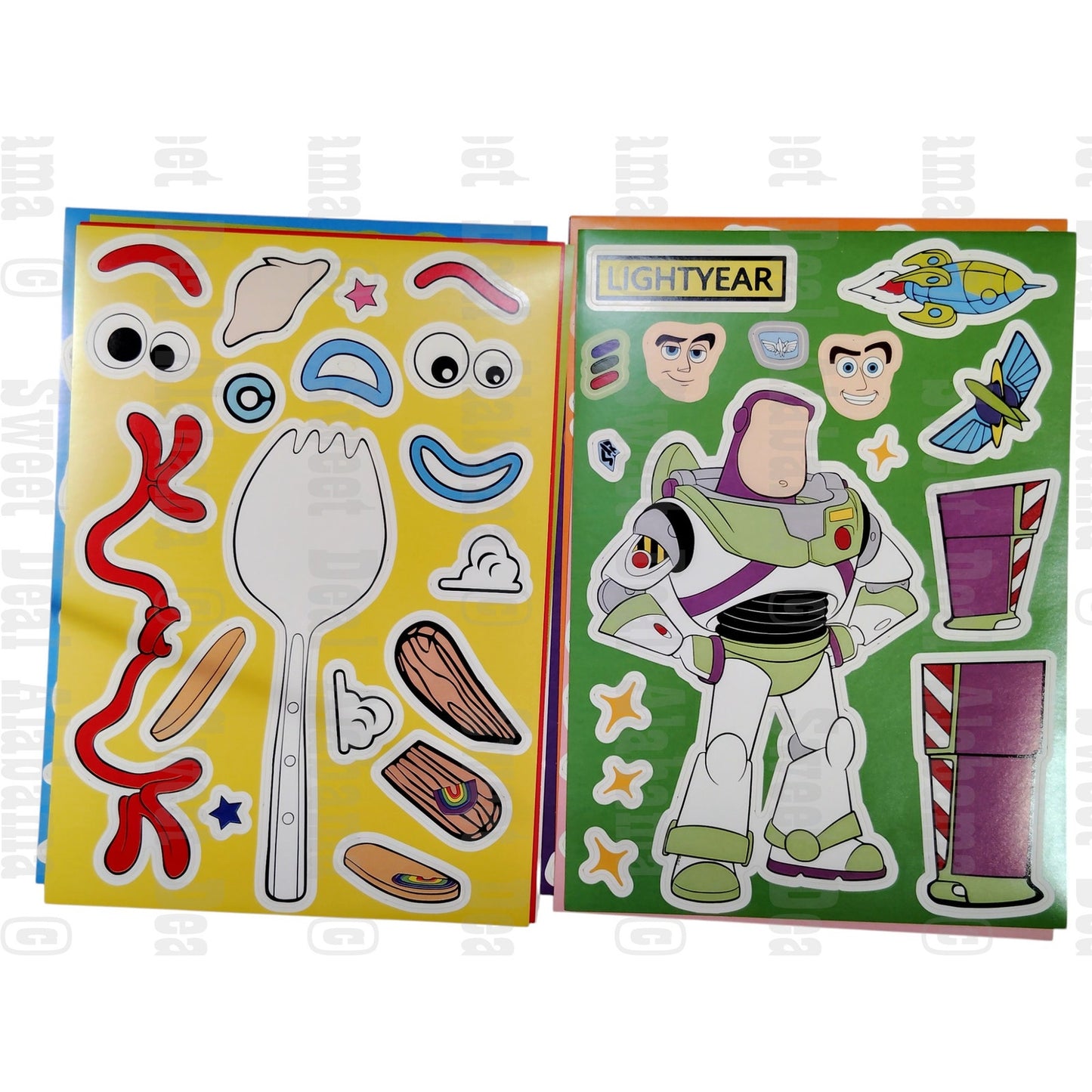 8 Sheets Toy Story Themed Make-a-Face Stickers, Kids DIY Crafts or Party Favors