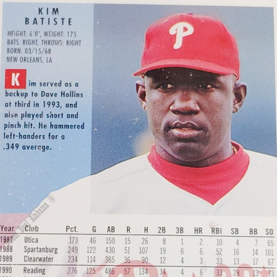 Kim Batiste, Philadelphia Phillies, #583, 1994 Fleer Baseball Collector's Card