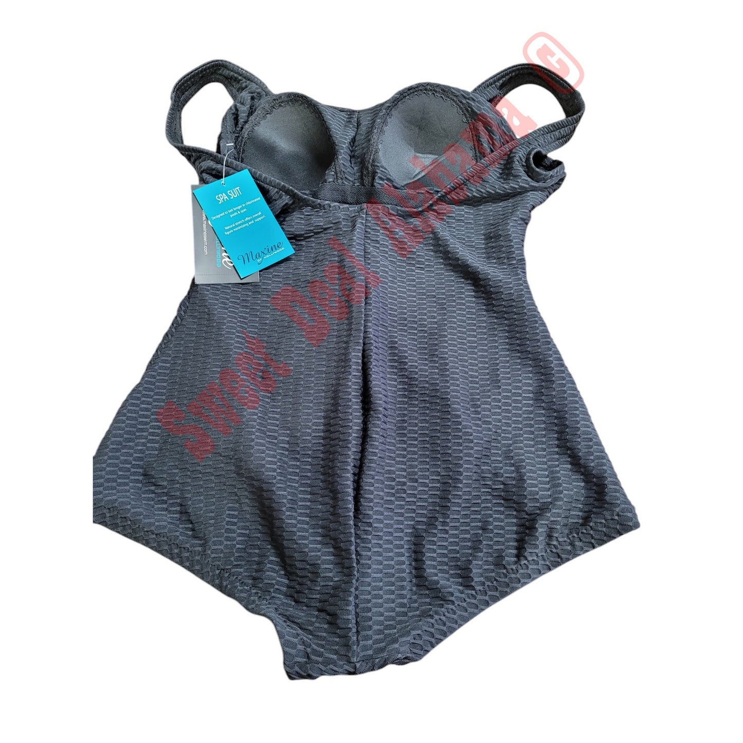 Women's Maxine Textured Spa Shirred Leg One Piece Swimsuit Misses 16 Black