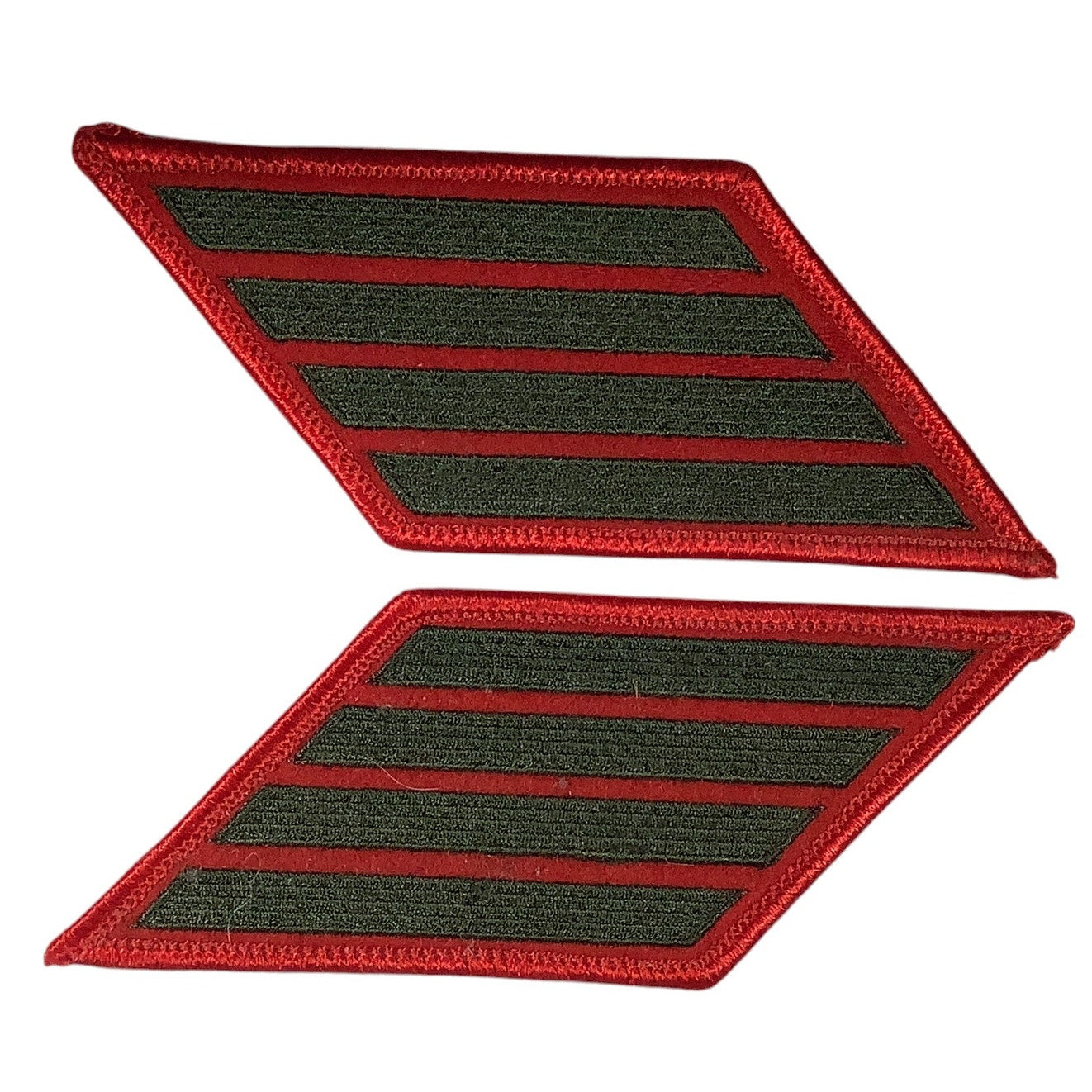 1 Set- 16 Year US Marine Corps Service 4 Stripes - Medium Size - Green on RED