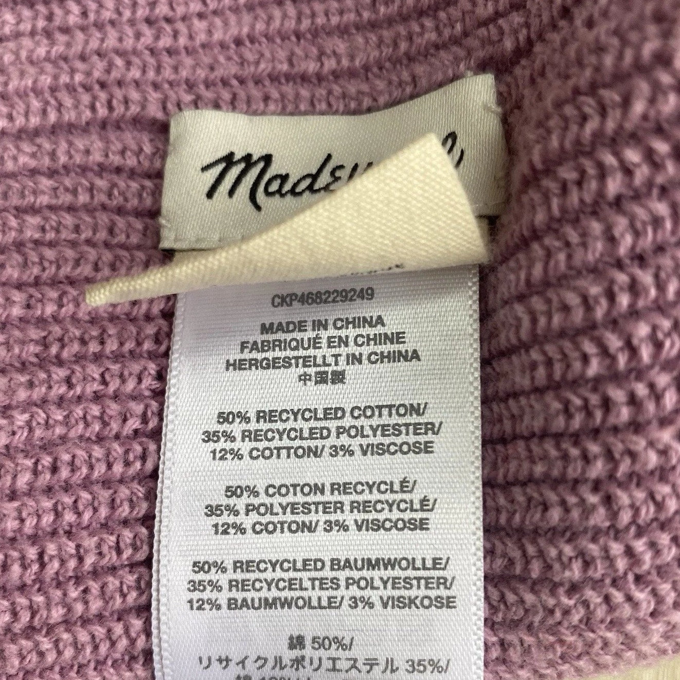 Madewell (Re)sourced Cuffed Beanie – Fuschia (Pink) – One Size