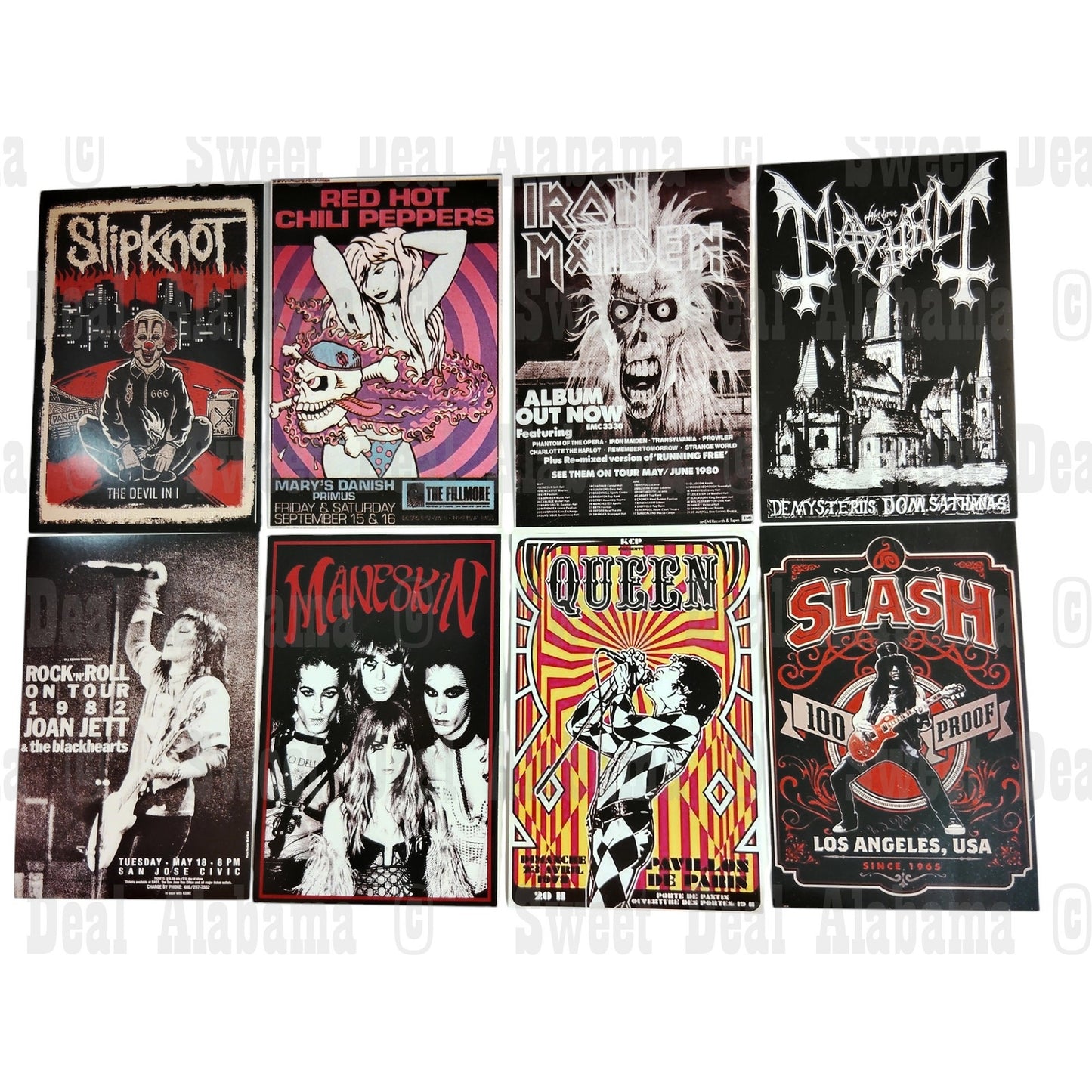 8-Piece Punk Rock Wall Collage Kit - Hip Hop, Rap, Rock & Roll - 6"x4" Posters