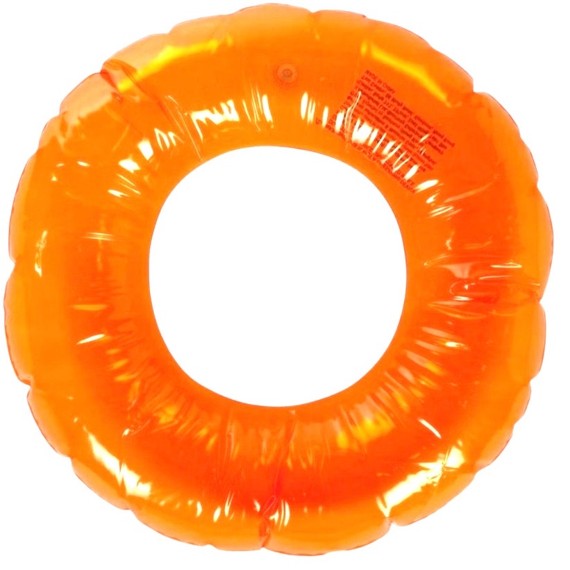Bestway H2O GO! Transparent Orange Swim Tube – Ages 3–6, Kids 20"D Pool Float