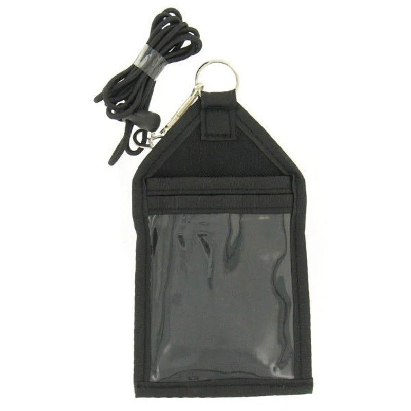 Vanguard Identification Tag Card Holder, Cloth, With Lanyard, Black, 7"H x 4"W