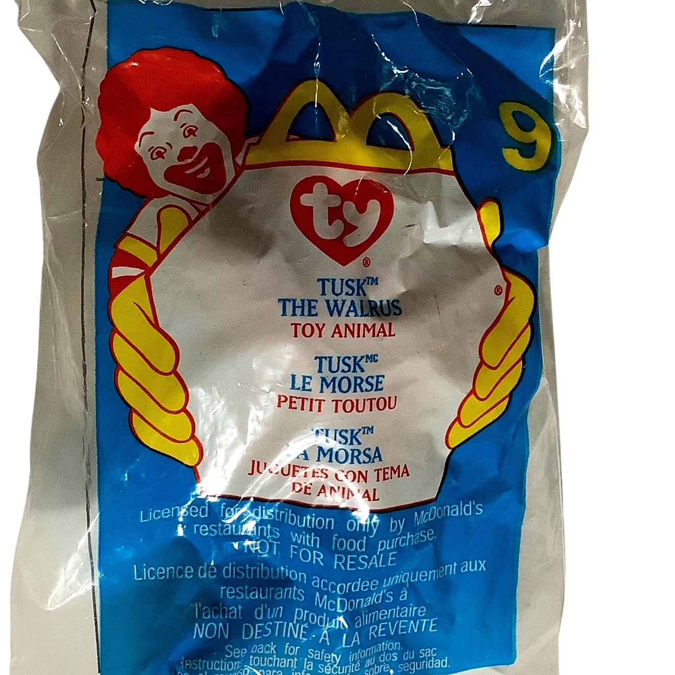 TY Teenie Beanie Babies - Tusk the Walrus, McDonald's 2000 Happy Meal Toy, NIP