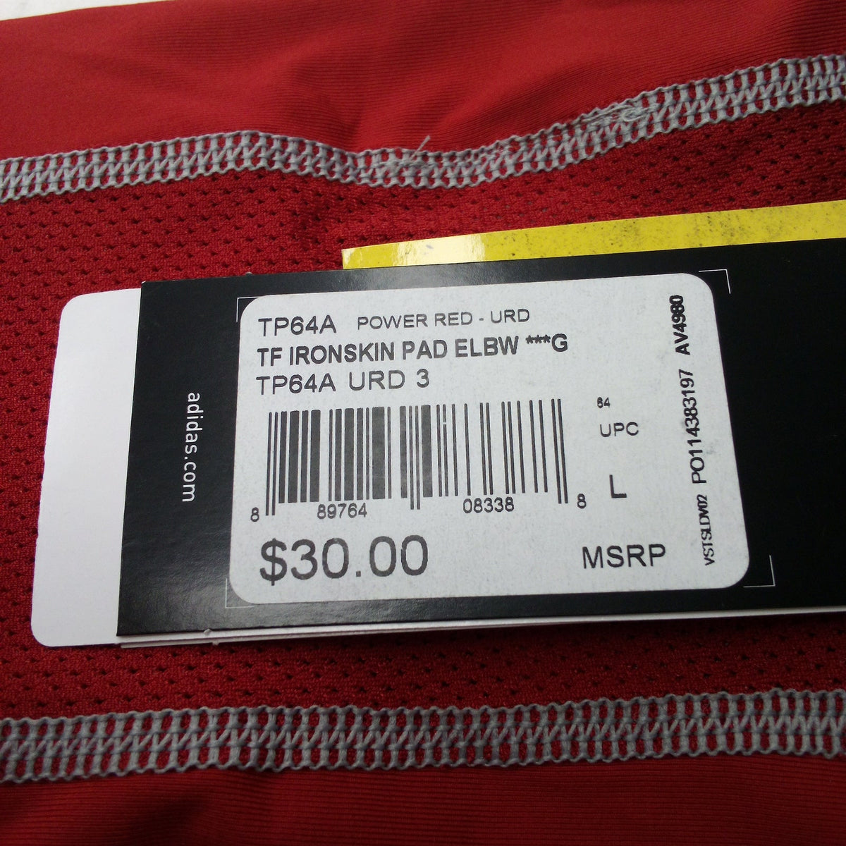 adidas TF Ironskin Padded Elbow Sleeve Power Red Large Football Compression