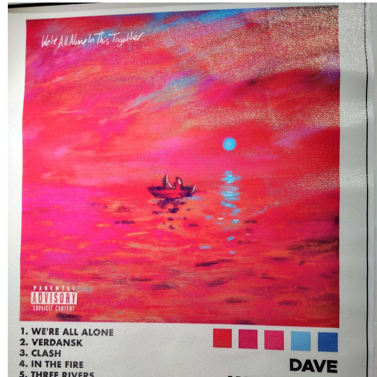 Dave We’re All Alone in This Together Poster – UK Rap Album Cover Canvas Print 12x18" (Unframed)