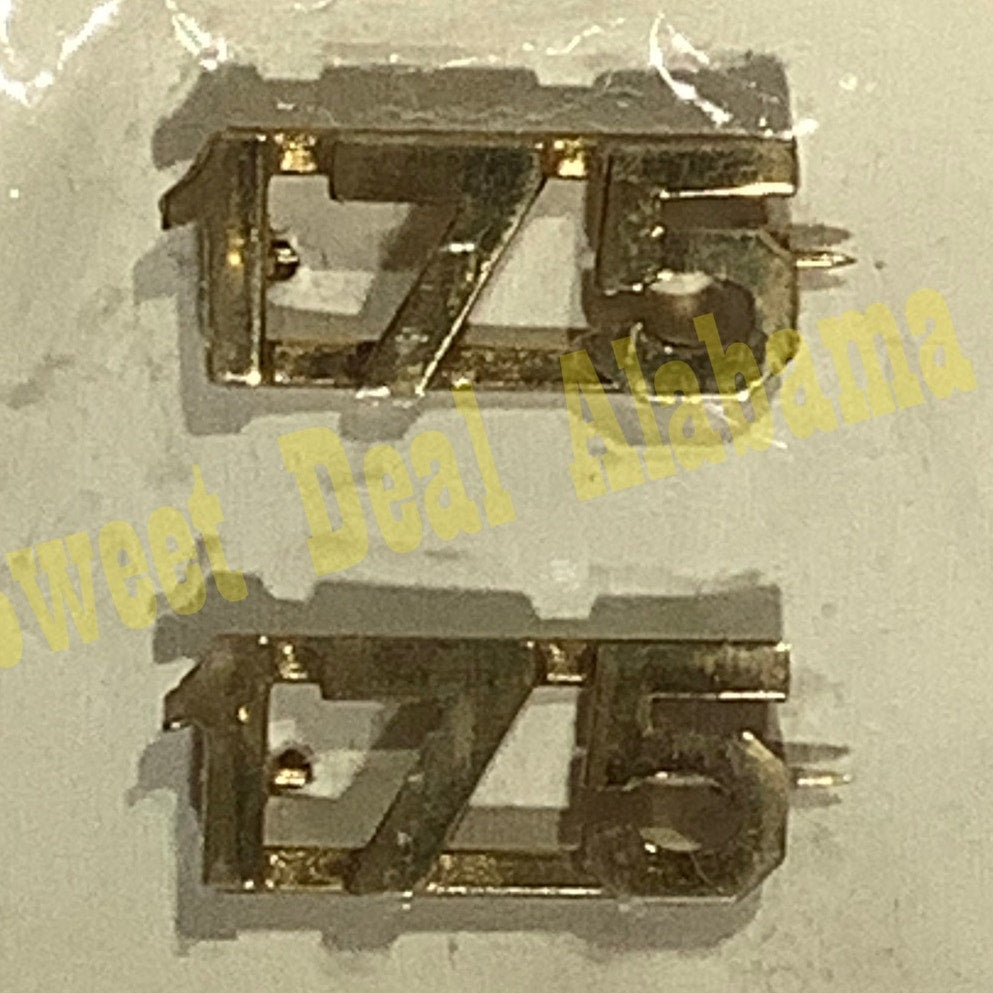 Early/Mid 1900s Brass C-Clasp "175" Collar Device 3/8"H Hat / Lapel Pins Set