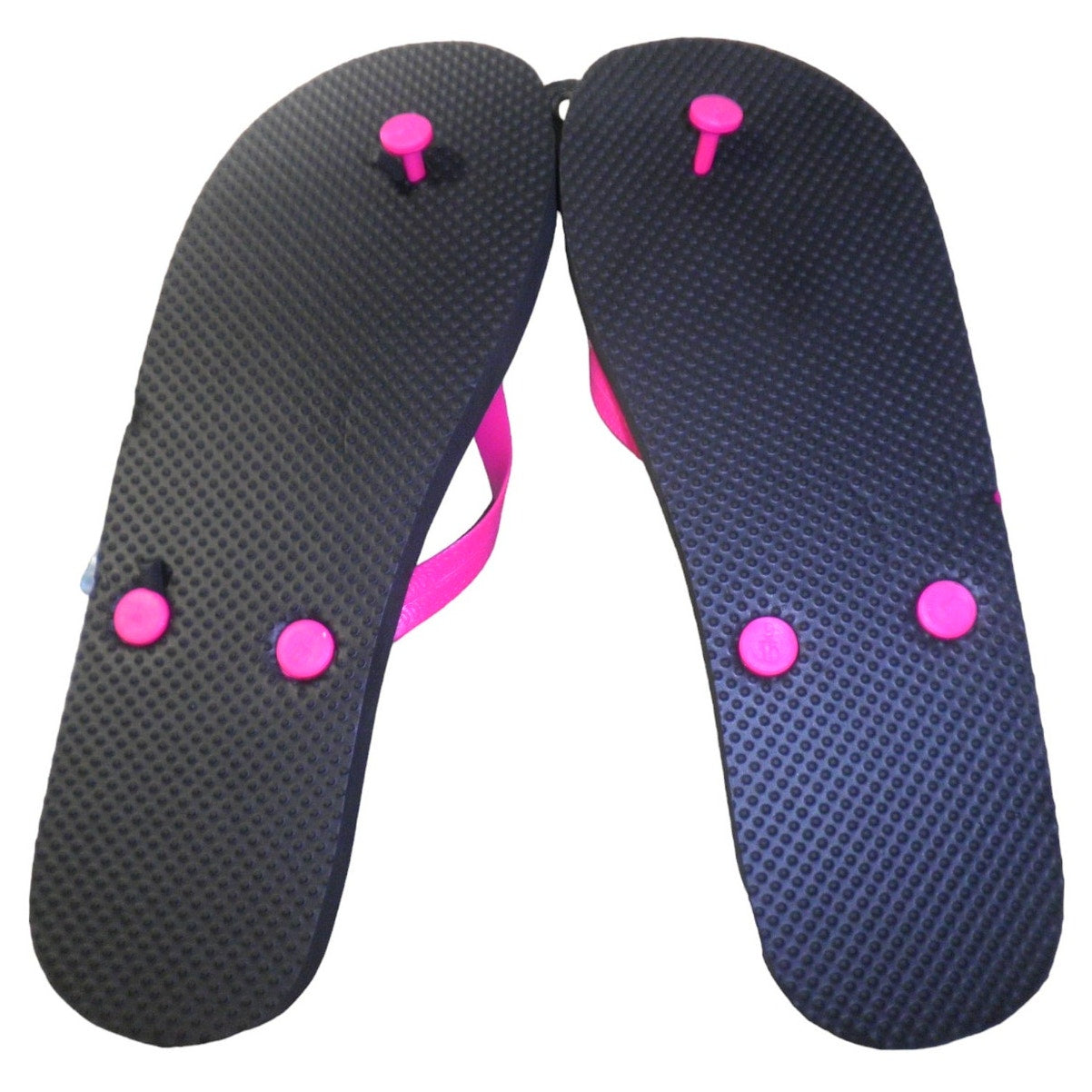 Old East Main Co. Ladies Flip Flops, Black/Pink, SZ L (9/10) Beach/Pool Perfect