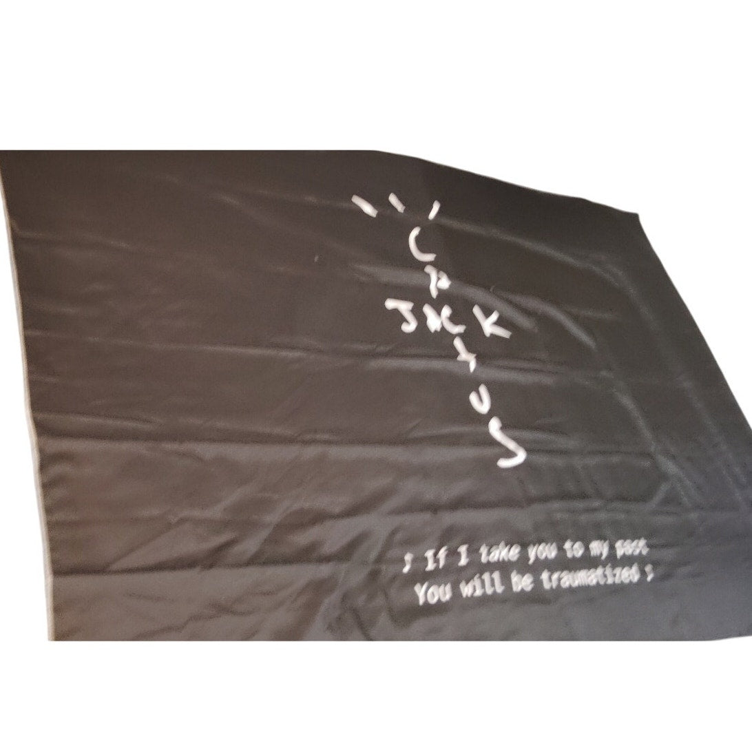 Cactus Jack Travis Wall Tapestry w/ Scott Logo & Lyric Print, 60x40 in
