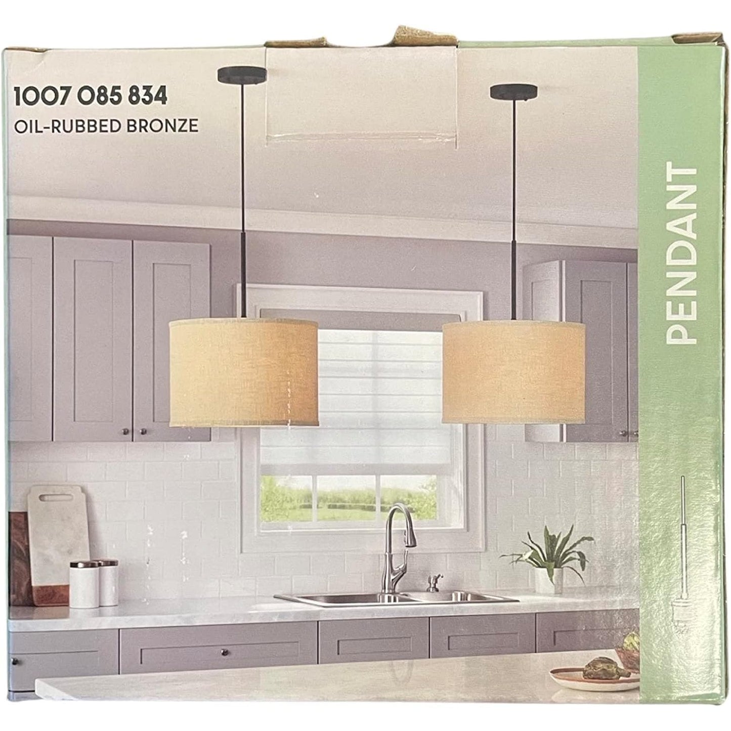 Oil-Rubbed Bronze Pendant Light Kit with Partial Metal Rod, NIB