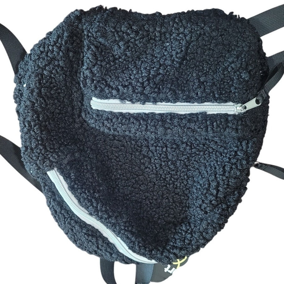 Kids' Mini Faux Shearling Backpack – Art Class™ Black – Lightweight Design, Ages 3–11, Recycled Poly