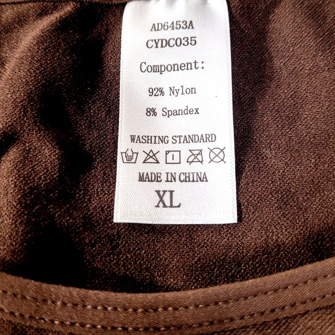 BRABIC L/S Bodysuit, Shapewear Seamless Round Neck Body Shaper, Brown, XL (12)