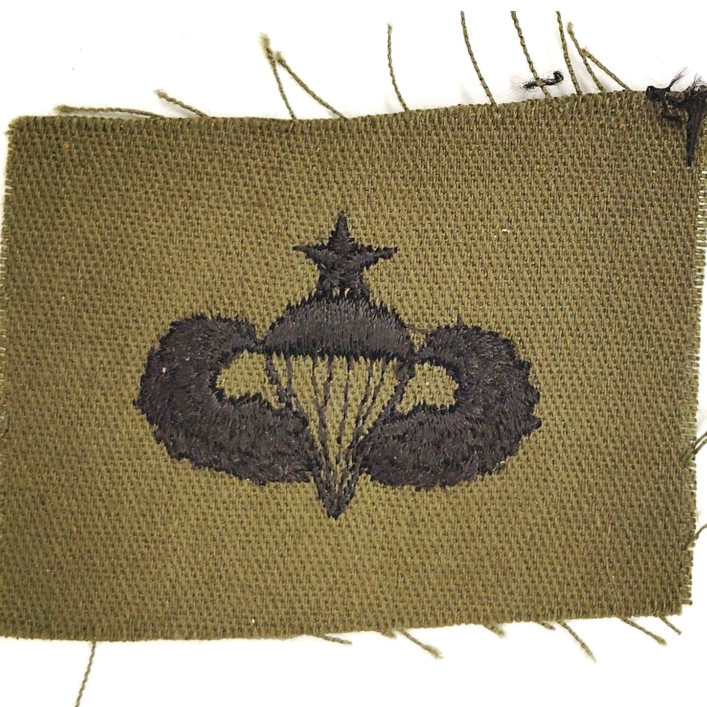 US Army Senior Parachutist Badge Patch Subdued ODG 2‑1/2" × 2" BDU Sew‑On NOS