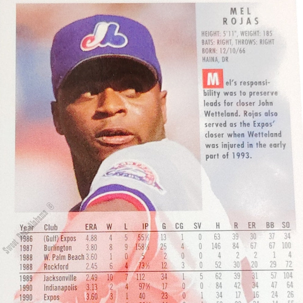 Mel Rojas, Montreal Expos, #548, 1994 Fleer Baseball Collector's Card