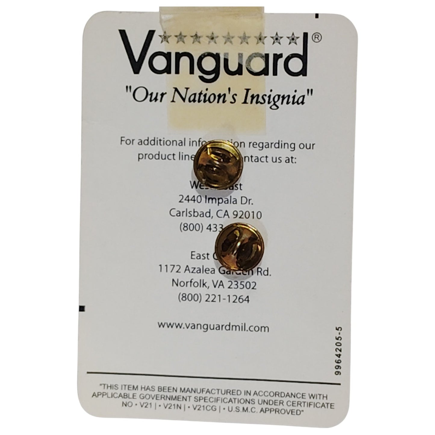 Vanguard U.S. Navy & Coast Guard Collar Device, 1", Muslim Chaplain, Gold Finish