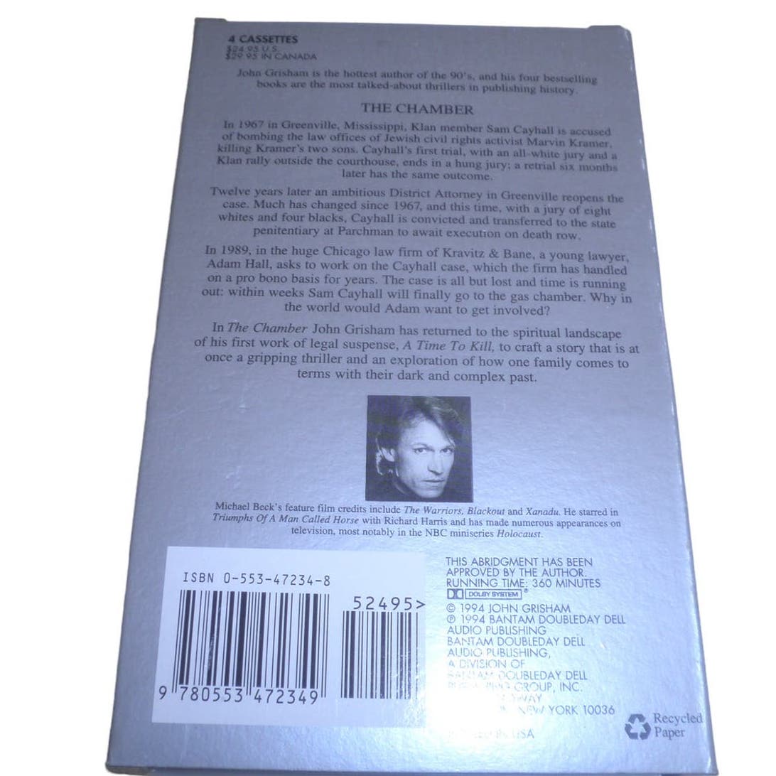 John Grisham The Chamber Audio Cassettes – Abridged, June 1, 1994, EUC