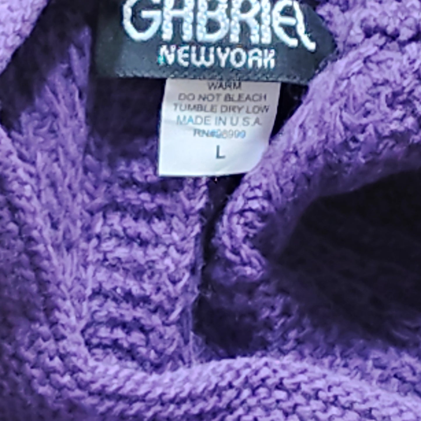 Gabriel New York Dark Purple Button‑Down Sweater 100% Acrylic Size Large NEW