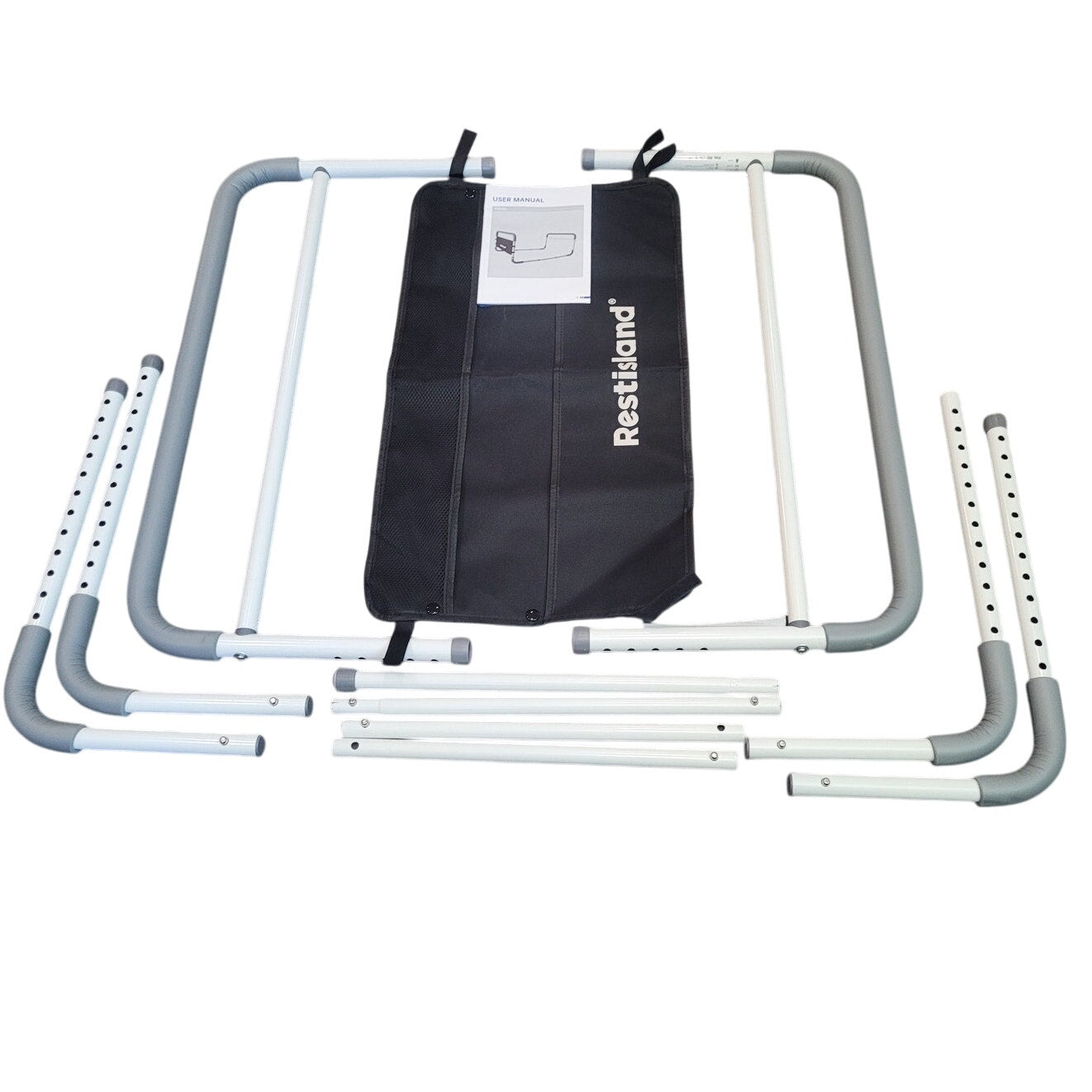 Dual Side Safety Bed Rail Adjustable Height & Width Fits Queen, Full, Twin