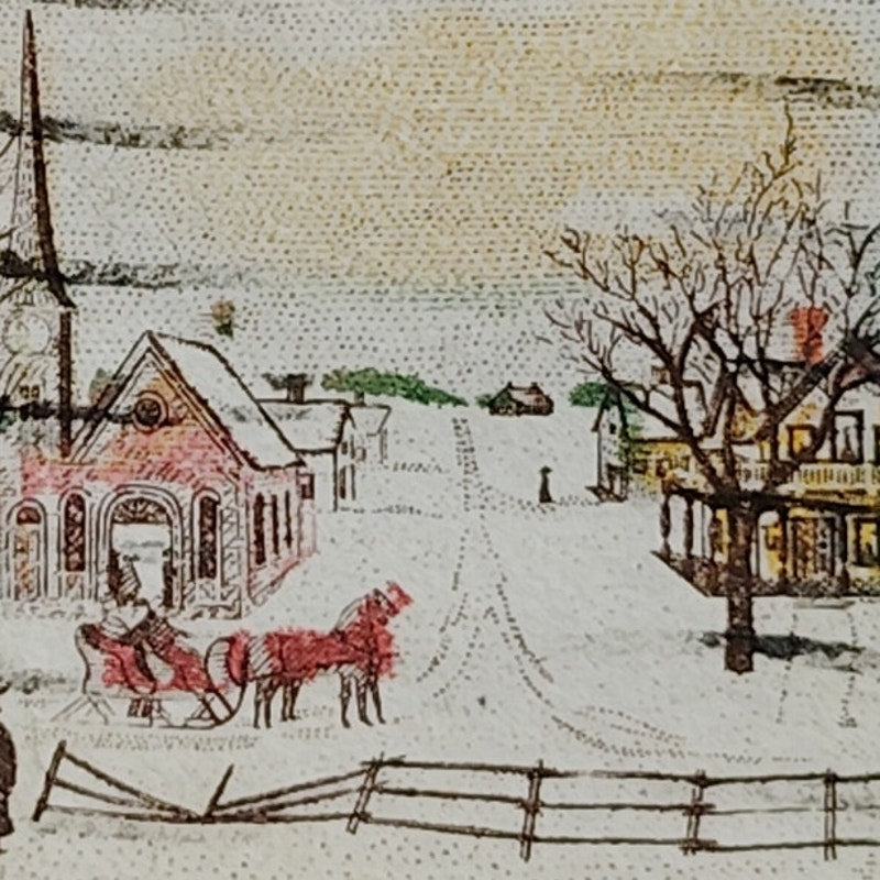 1969 US Christmas Stamp #1384 Winter Sunday in Norway Maine 6c Used VTG