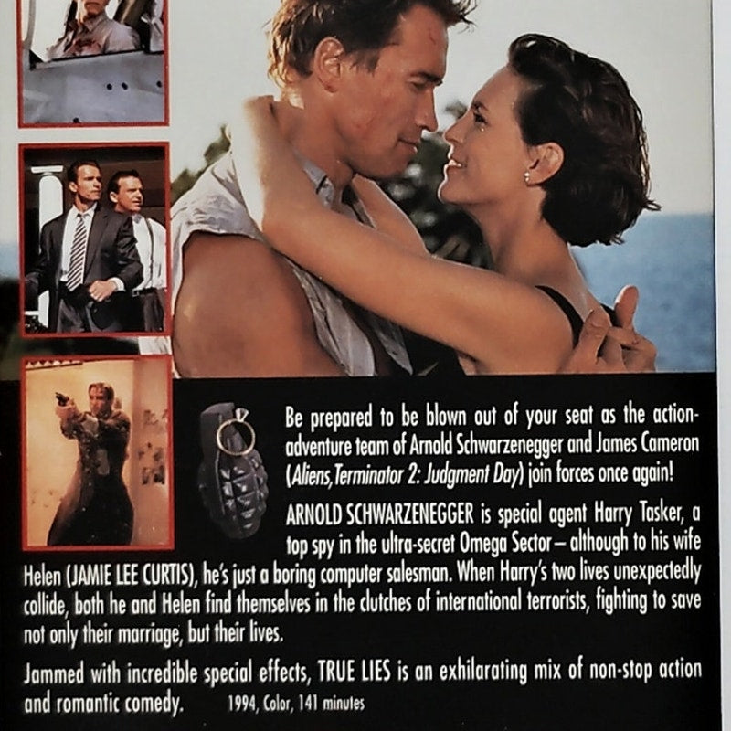 True Lies VHS Arnold Schwarzenegger 1994 Action Comedy Spy Thriller Vintage