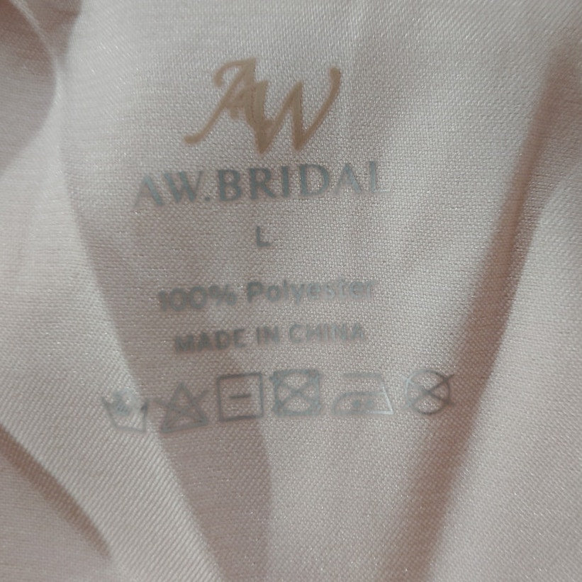 AW Bridal Rose Satin Pajama Shirt – Large, 100% Polyester