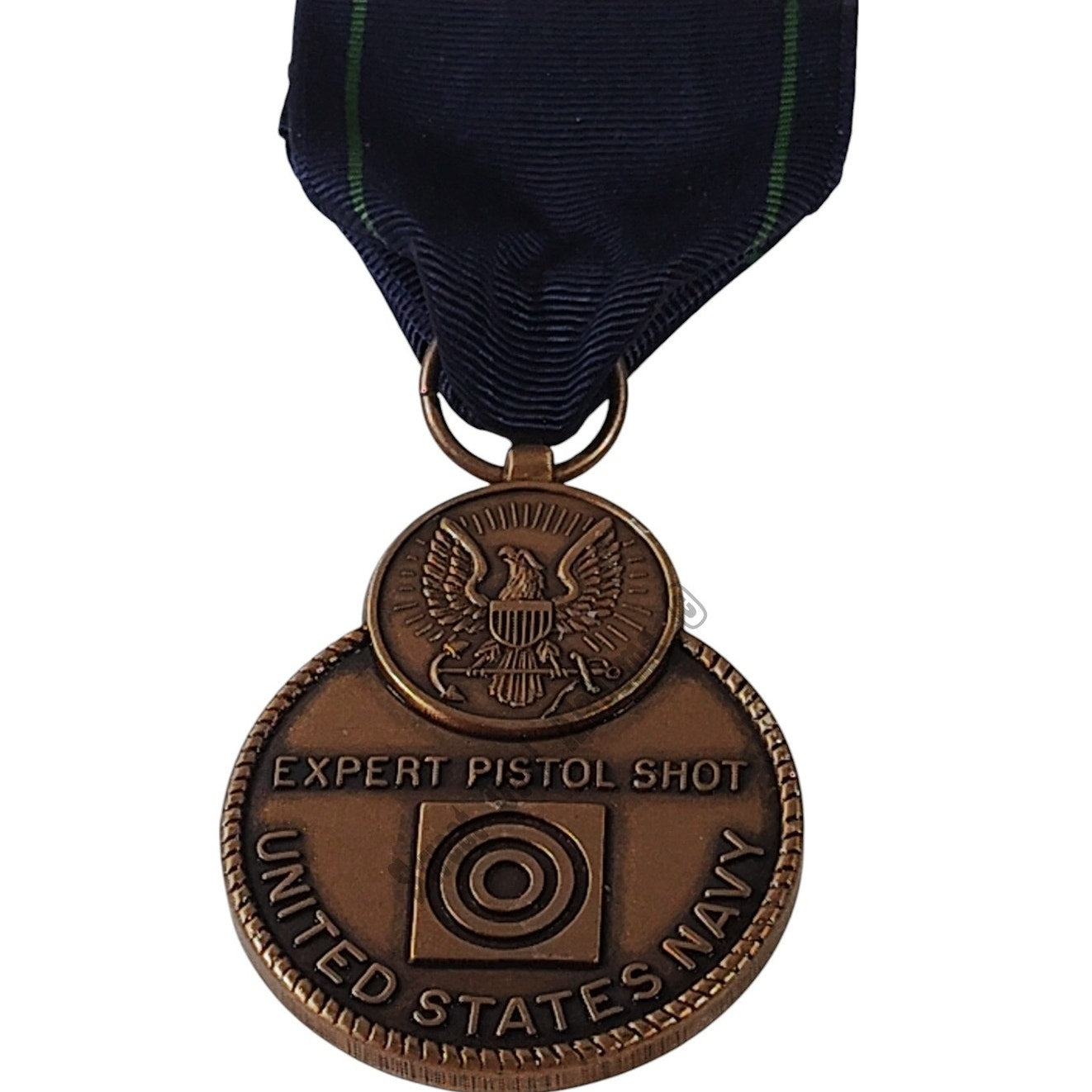 U.S. Navy Expert Pistol Shot Medal Pinback, 1-1/4"D x 3"H Overall