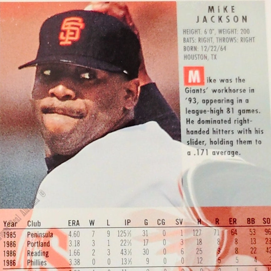 Mike Jackson, San Francisco Giants, #692, 1994 Fleer Baseball Collector's Card