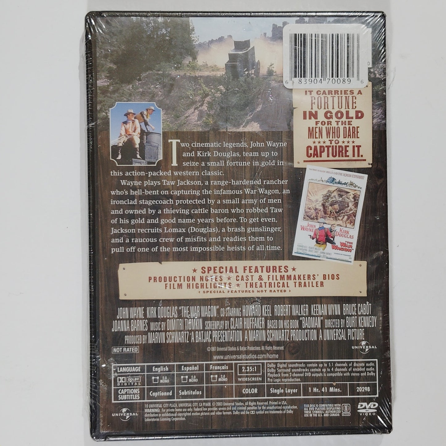 The War Wagon (DVD, 2003) Widescreen Western Starring John Wayne & Kirk Douglas