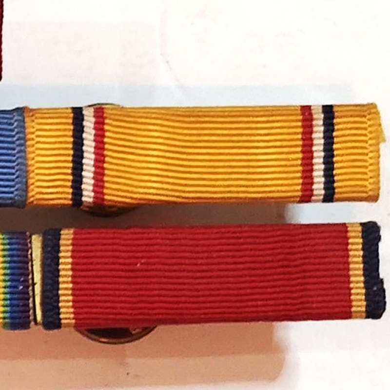 US Navy WWII 7-Place Mounted Military Ribbon Bar Rack - Pacific Veteran