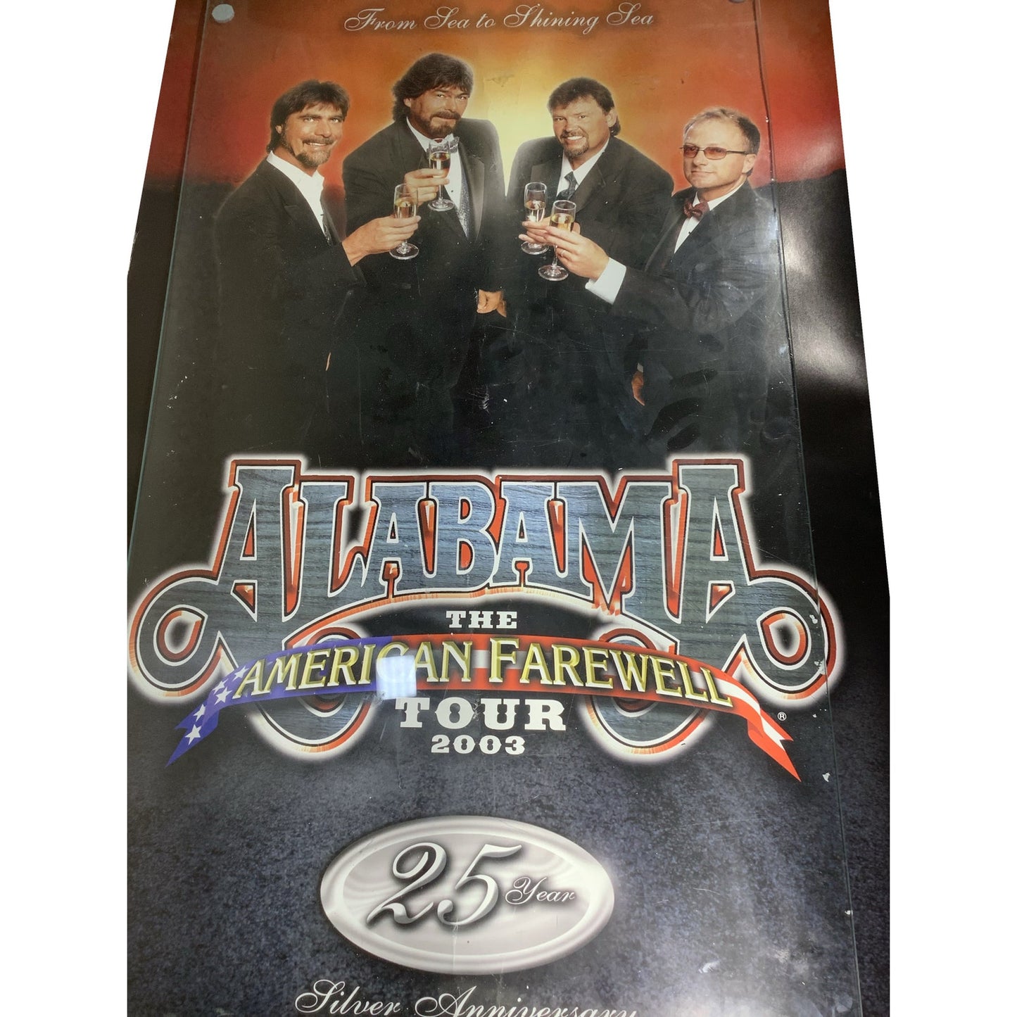 Alabama 25th Silver Anniversary Farewell Tour Poster 24x36, Clear Channel Promo