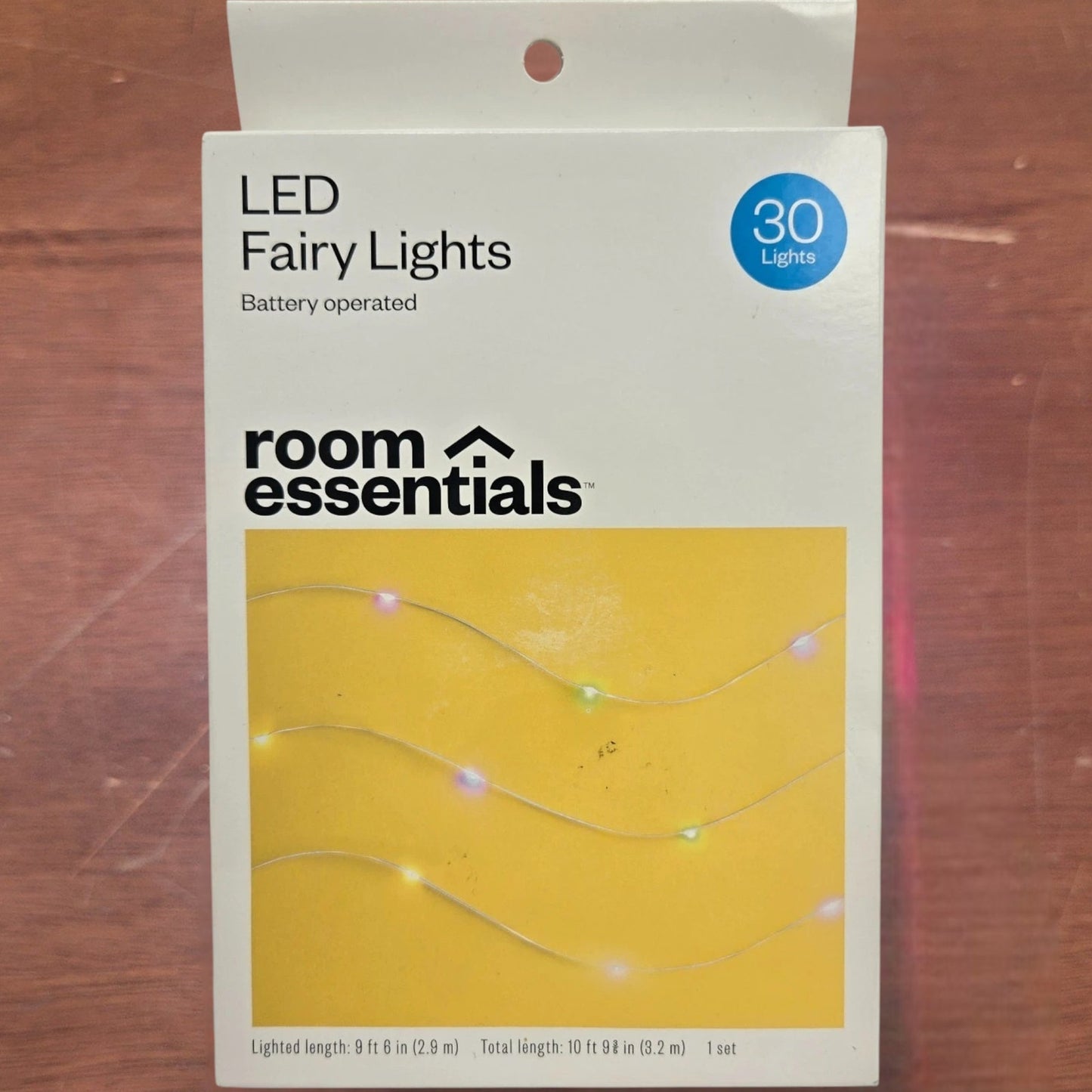 LED Dewdrop Fairy String Lights 2‑Pk 10.5 ft 30ct Pastel Battery Op Silver Wire