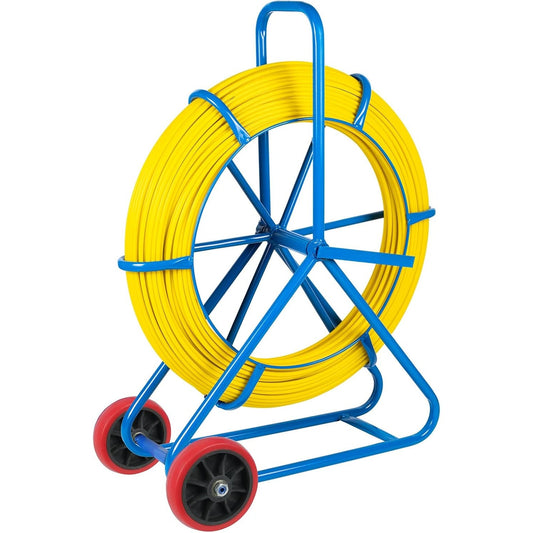 HeatZen 492FT Fiberglass Duct Rodder 8MM Wire Puller w/ Cage & Wheels