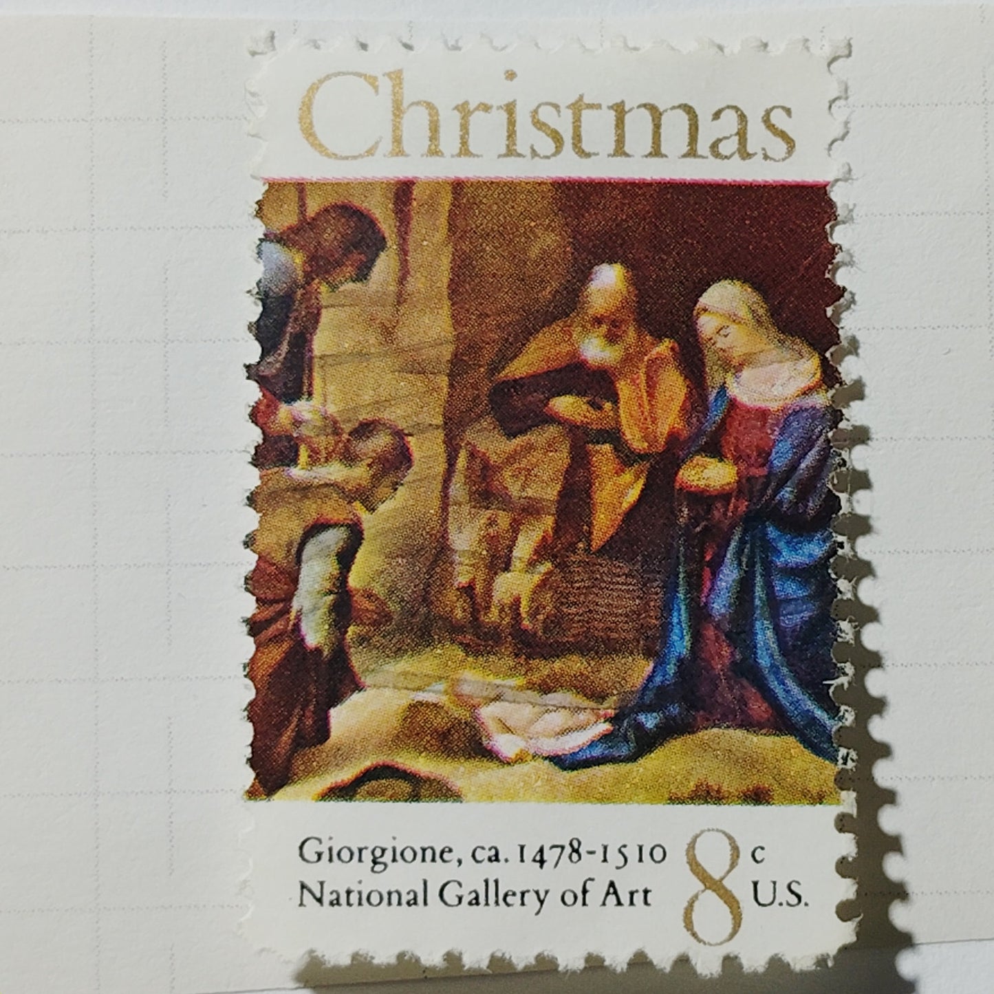 1973 US Postage Stamp Scott #1507 8c Christmas Giorgione Nativity Used Canceled