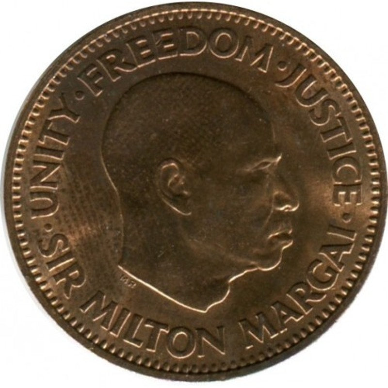 Sierra Leone ½ cent 1964, Sir Milton Margai, Tails: "½ CENT" Divided By Two Fish