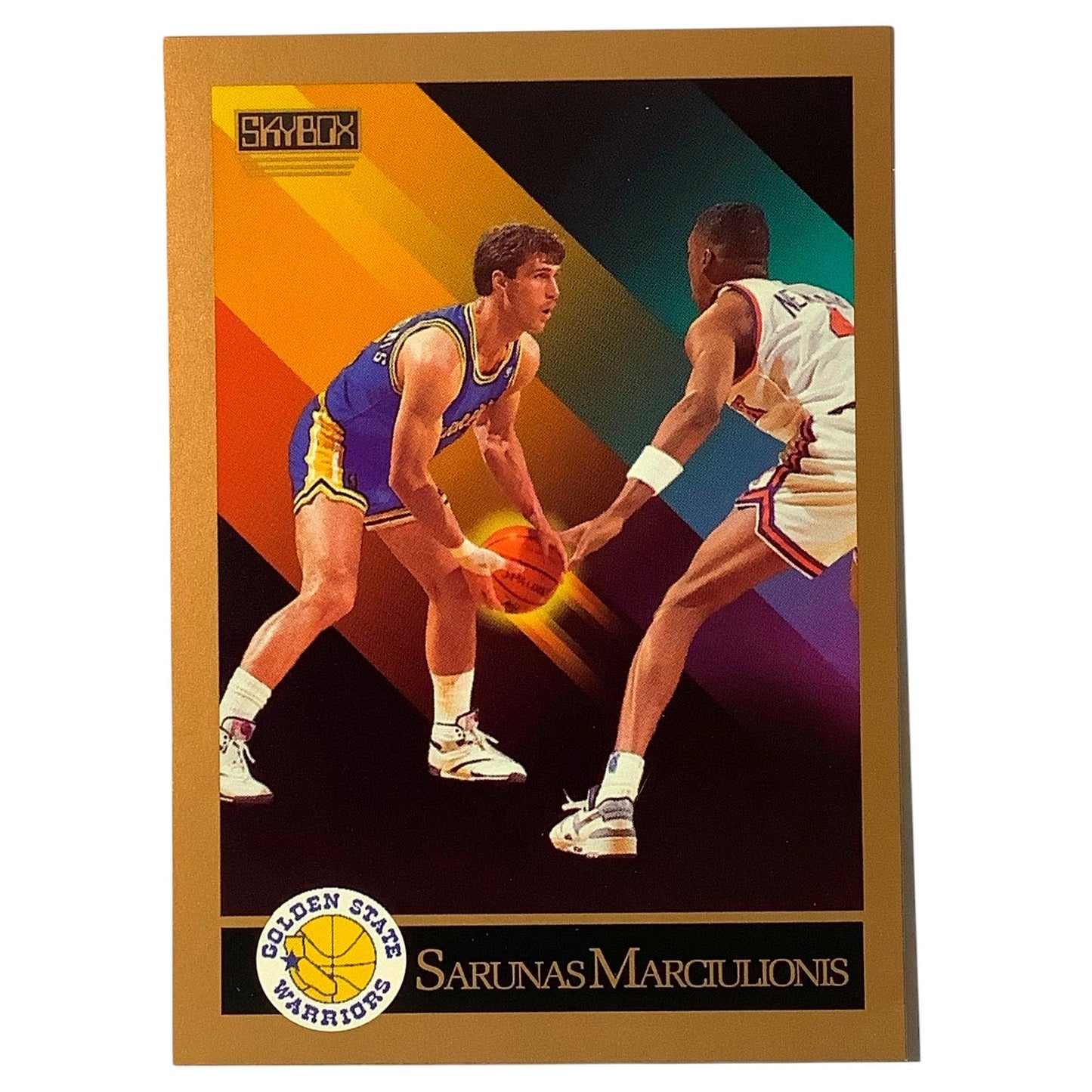 Sarunas Marciulionis, Card #97, Golden State Warriors, 1990 NBA Skybox NM+