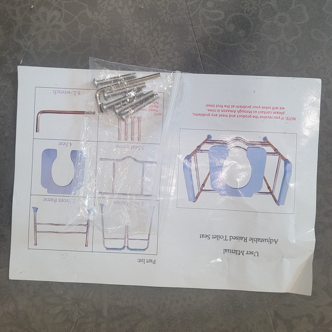 Raised Toilet Seat w/ Handles Large 400lb Commode Chair Fits Any Toilet