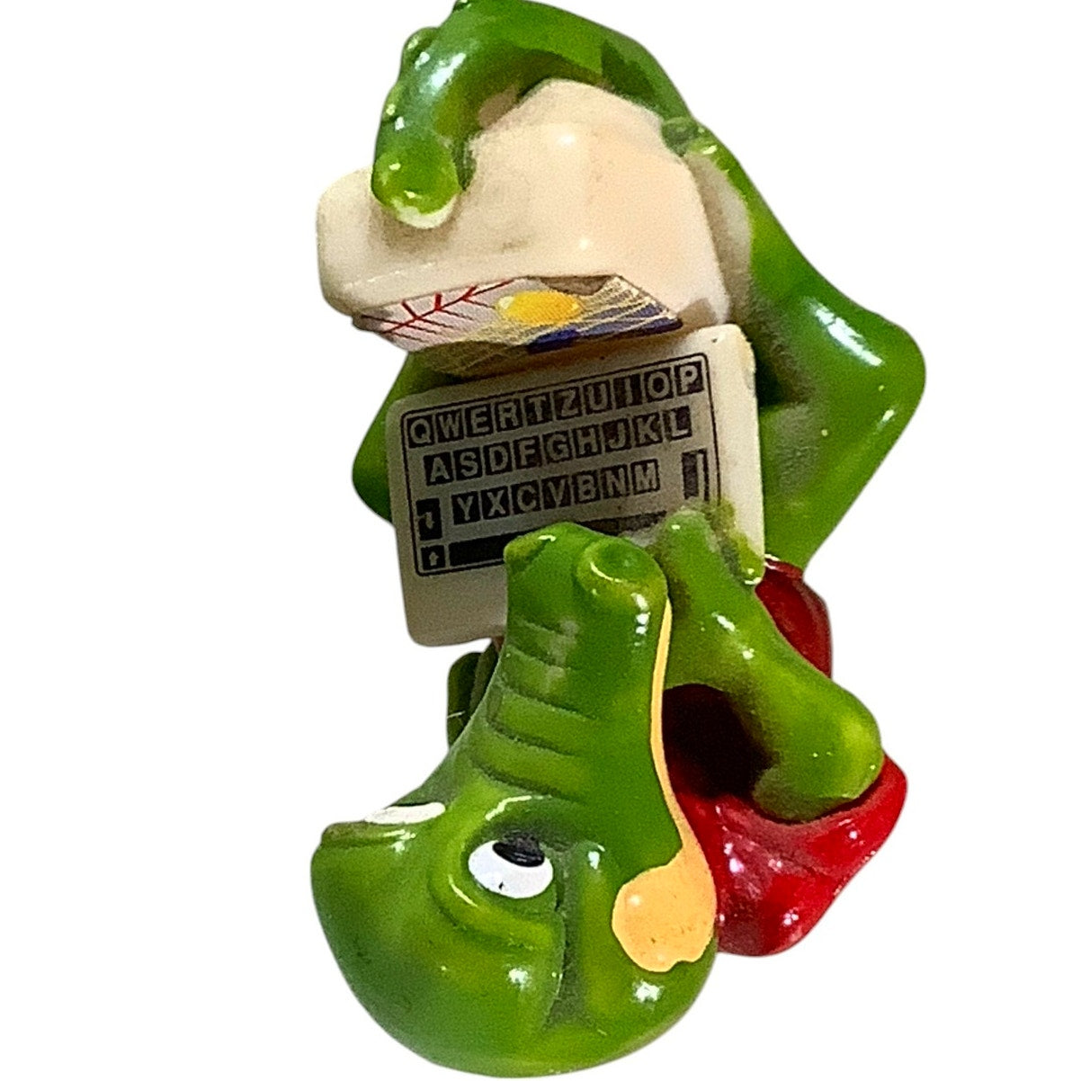 VTG 1992 Ferrero Resting Crocodile at Computer Figurine 1-1/2"L x 3/4"H x 7/8"W