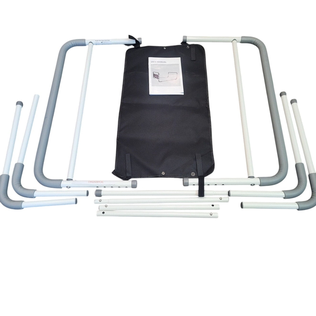 Dual Side Safety Bed Rail Adjustable Height & Width Fits Queen, Full, Twin