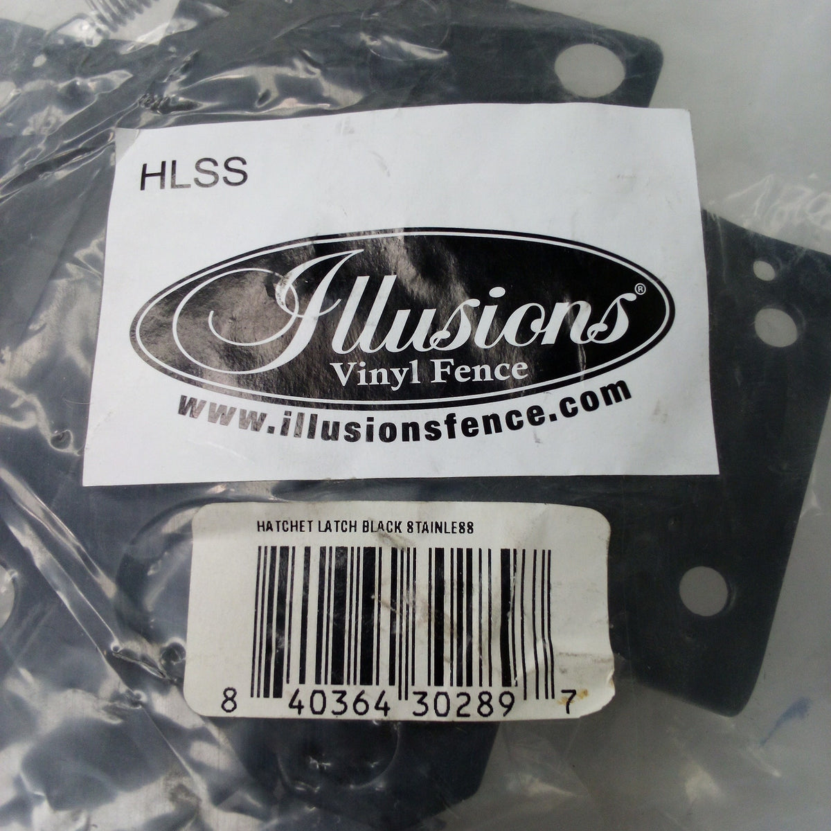 Illusions Vinyl Fence HLSS Hatchet Latch Black Stainless Steel Gate Hardware