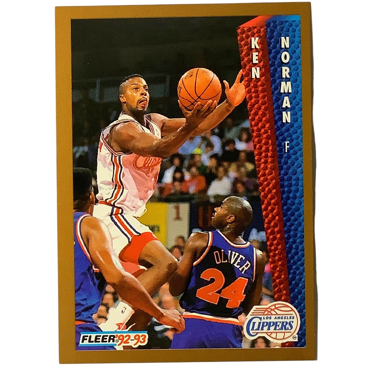 Ken Norman (F), Card #102, Los Angeles Clippers, 1992-93 Fleer NBA