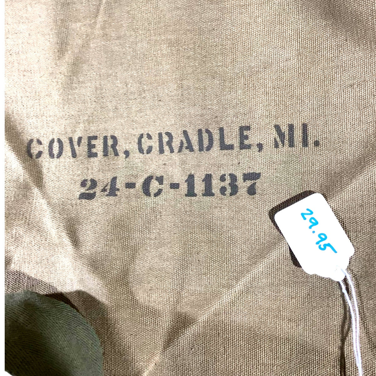 WWII Cover, Cradle, M1, Canvas Protected Cradle Mount- Great Collectors Item