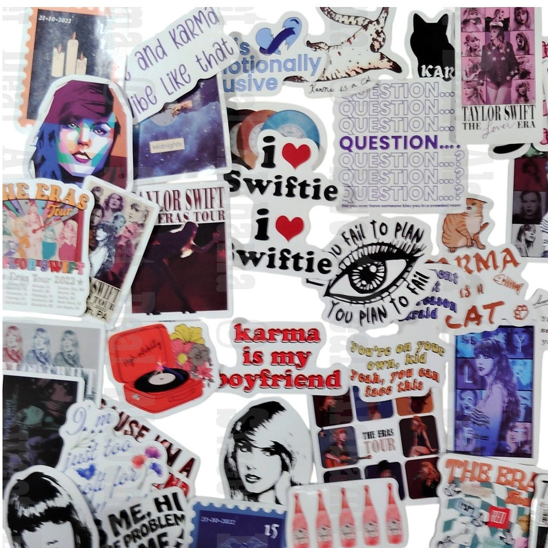 Lot of 50 Taylor Swift Assorted Stickers Pictured, Great for Scrapbooking & More