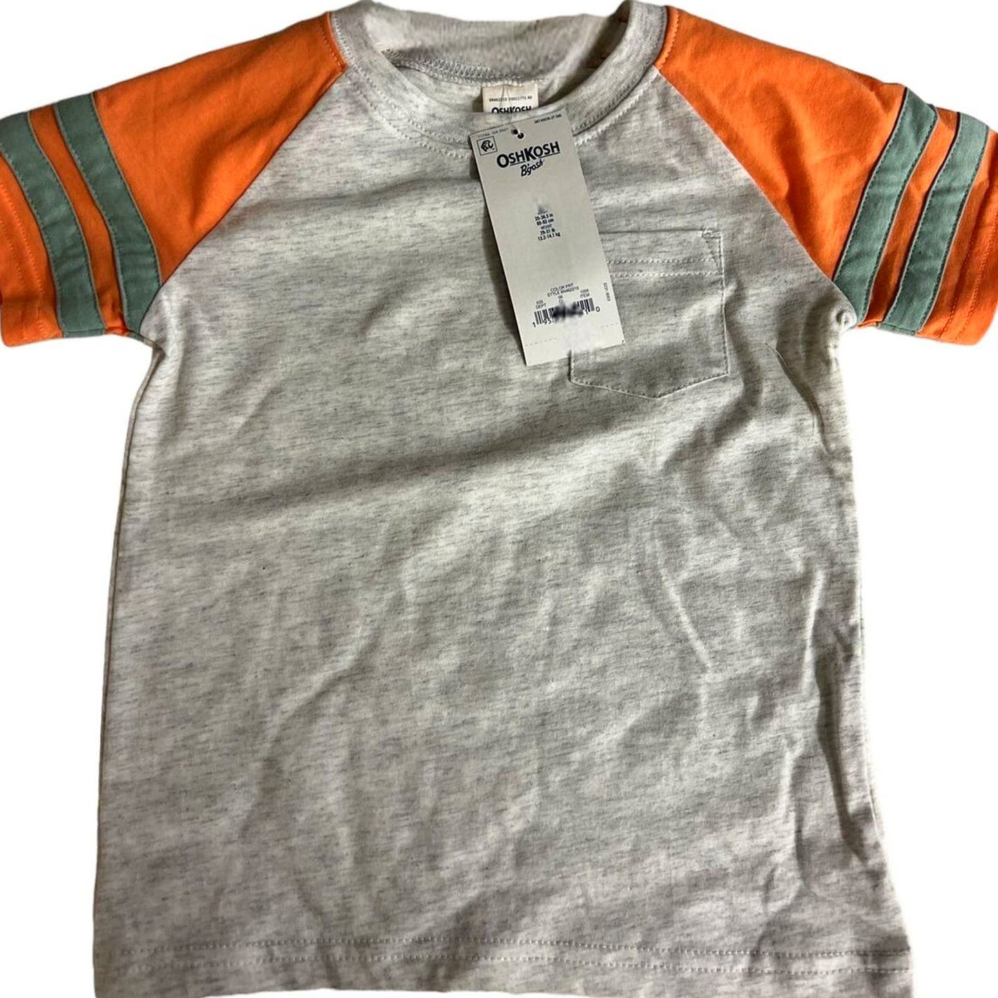 OshKosh B'gosh Toddler Boys' Knit Colorblock S/S Henley T-Shirt - Orange 4T