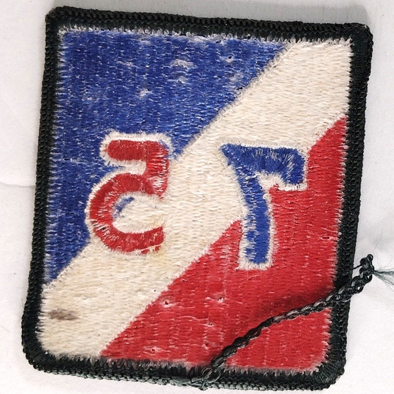 US Army 75th Infantry Division SSI Patch WWII Design 2‑3/4" × 2‑3/8" Sew‑On